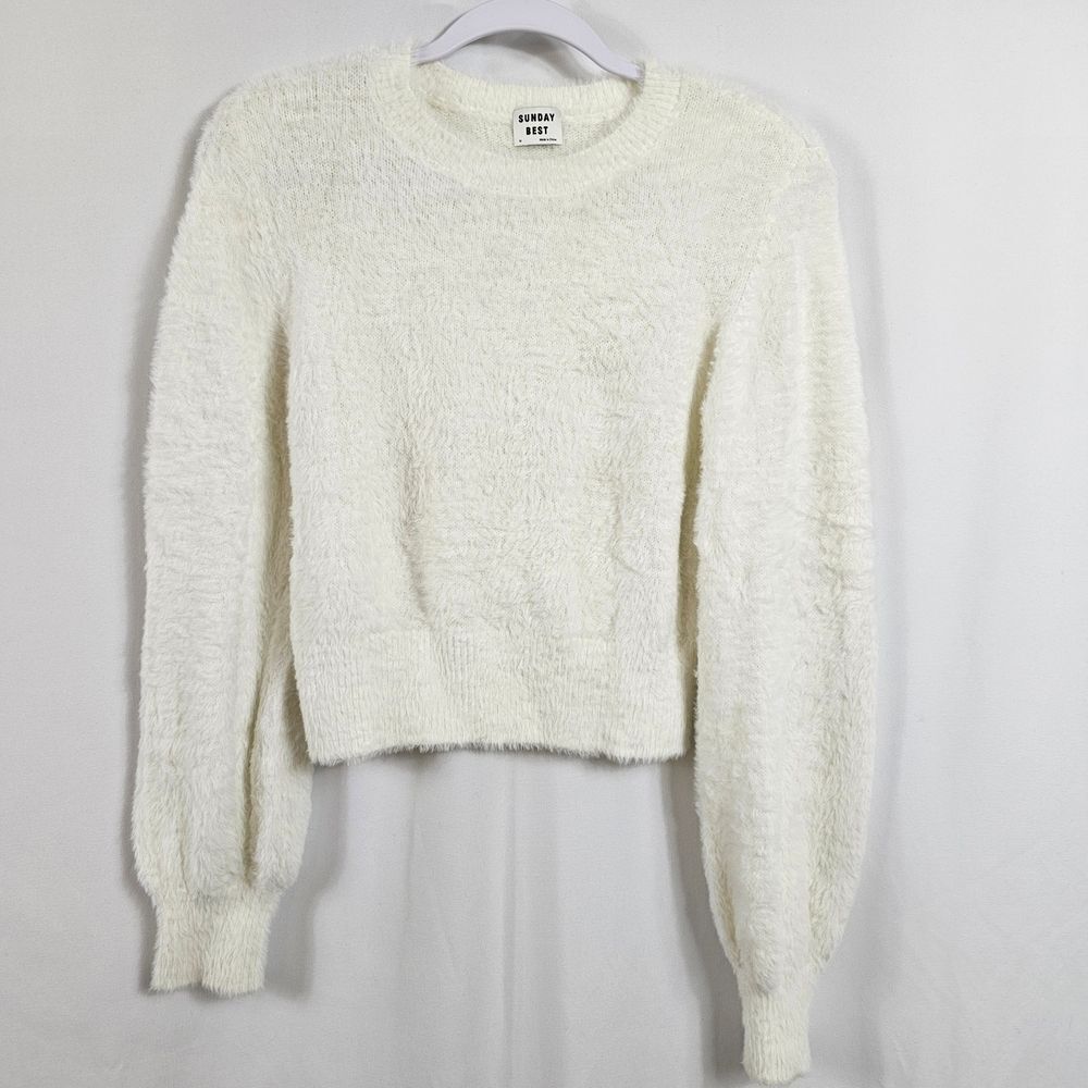 Aritzia Sunday Best Kitten Sweater in White - Size M